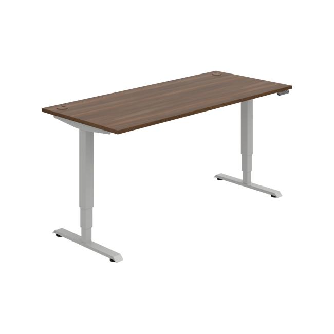 Work table RUN, PO, 3S, 180x64.5-130.5x80 cm, walnut/grey
