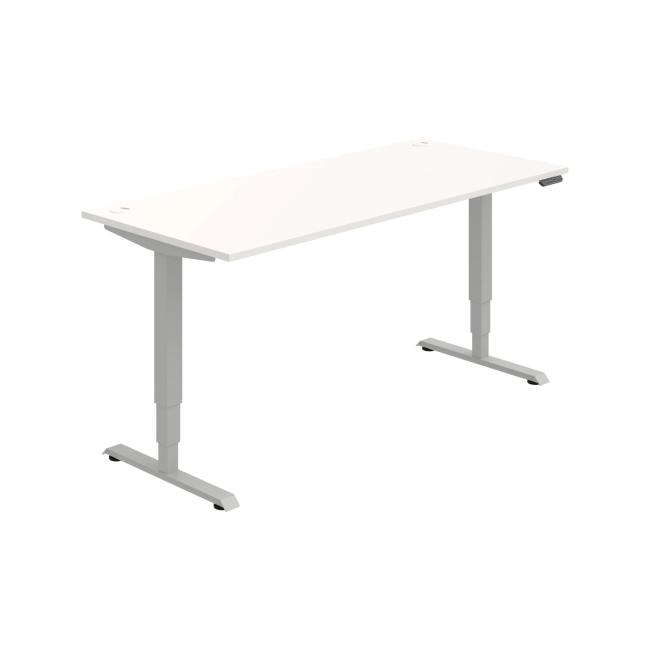 [ON227195] Work table RUN, PO, 3S, 180x64.5-130.5x80 cm, white/grey