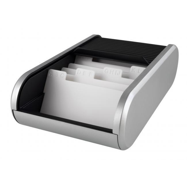 [HE622049] Desk file for business cards Helit Linear black/silver