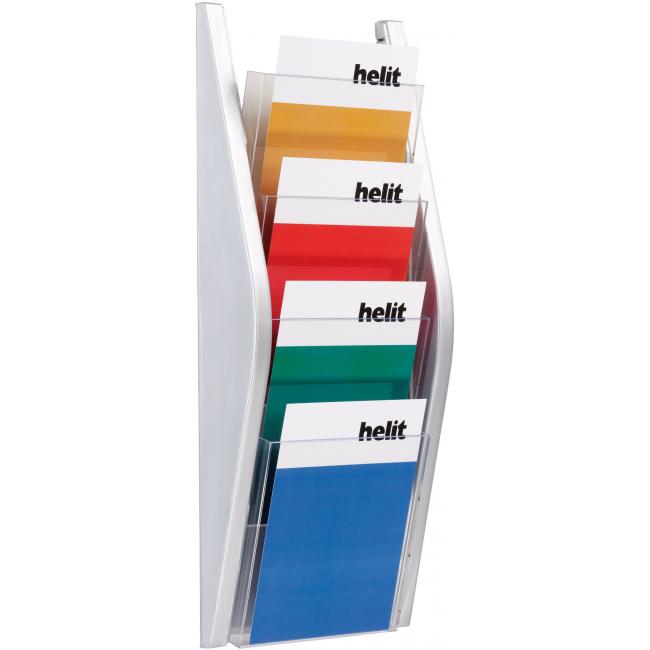 [HE627020] Presentation stand Helit 4xA5 silver