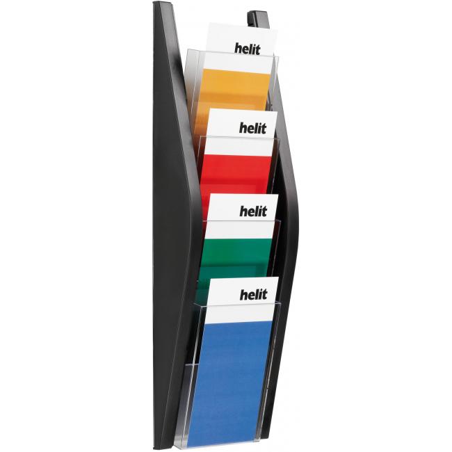 [HE627039] Presentation stand Helit 4x1/3A4 black