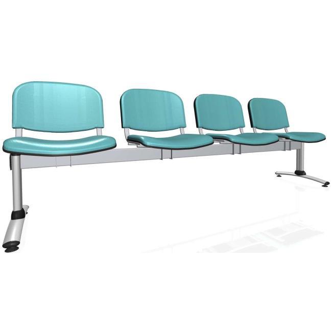 Imperia 4-seater bench, gray construction, ex. eco leather KN0061 blue