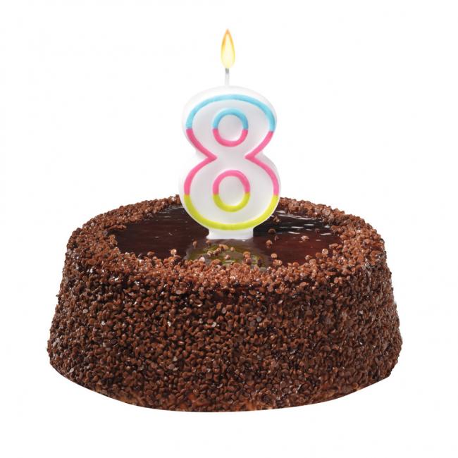 [HL012131] Cake candle number 8