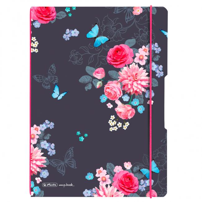 [HL021550] Notebook Herlitz my.book Flex Ladylike A4 2x40 sheets lined-square PP Flowers