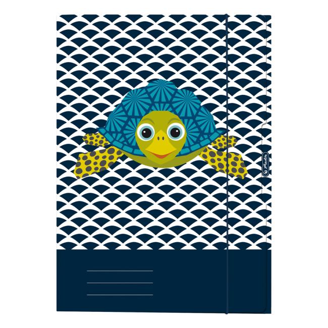 [HL040858] Kartónový obal s gumičkou A4 Herlitz Cute Animals Korytnačka