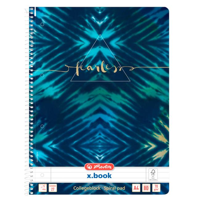 Notepad Herlitz A4, 80 sheets, lined, New Batik Fearless