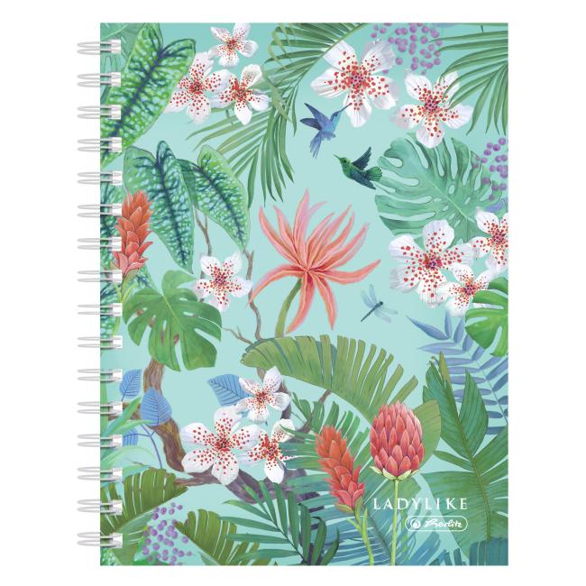 [HL044191] Notepad Herlitz Ladylike A5, 100 sheets, square Jungle and Butterfly