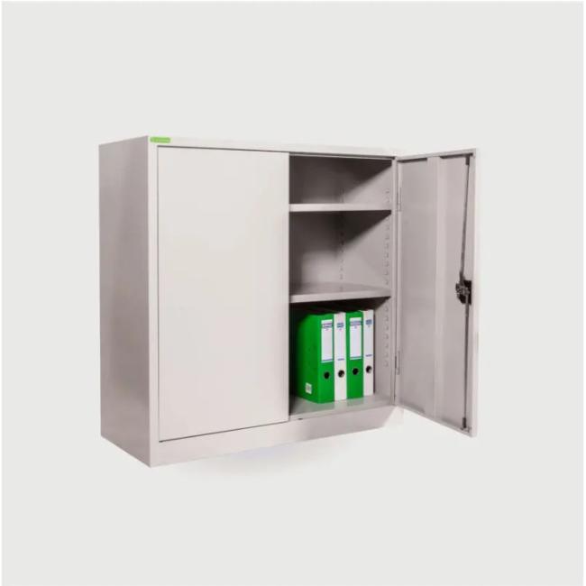 [AA000141] Office file cabinet, 2 shelves, welded, h 100 x w 100 x d 42 cm, color RAL7035 light gray