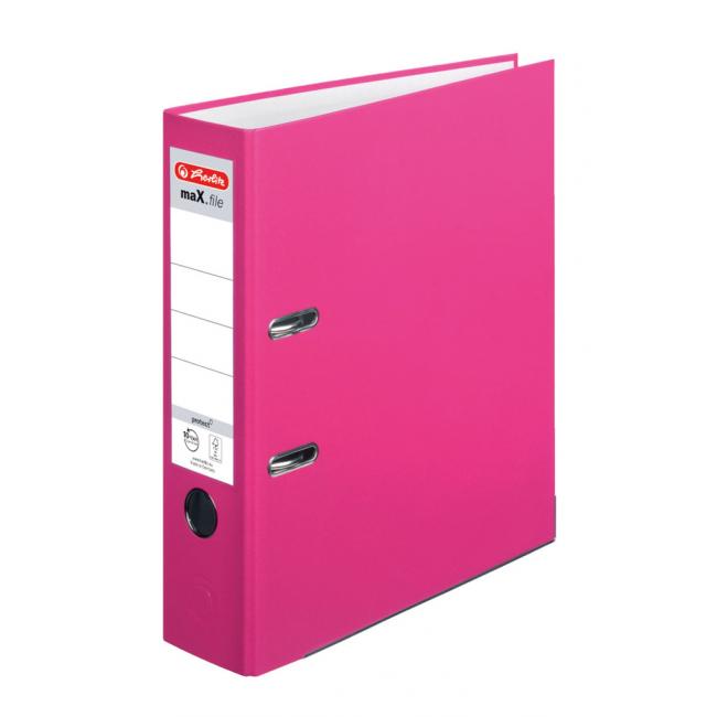 Lever binder Herlitz maX.file Color Blocking semi-plastic 8cm Indonesian pink