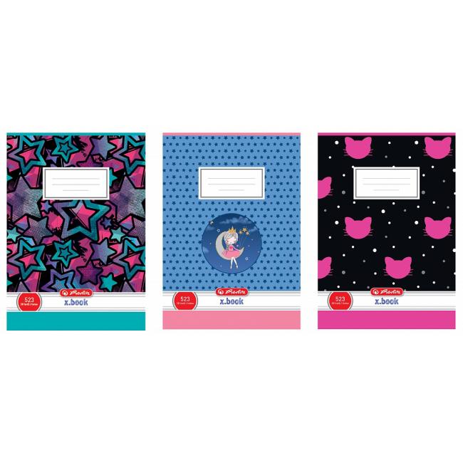Notebook Herlitz 523, A5, lined, 70g/m2, mix of girly motifs