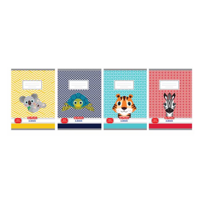 [HL078327] Notebook Herlitz 513, A5, lined, 70g/m2, mix of Cute Animals motifs