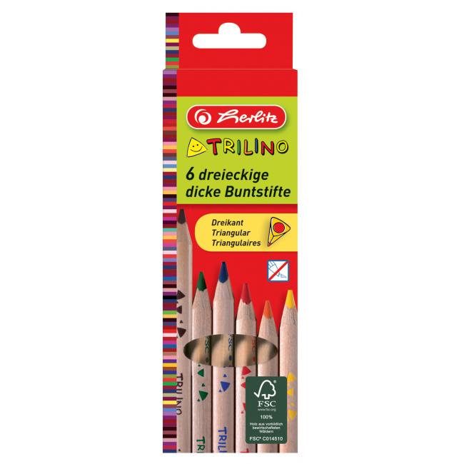 [HL103935] Herlitz Trilino trojuholníkové 6 farebných pasteliek