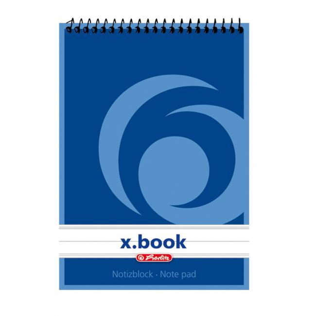 [HL110619] Herlitz notepad with upper spiral A6 50 lined sheets