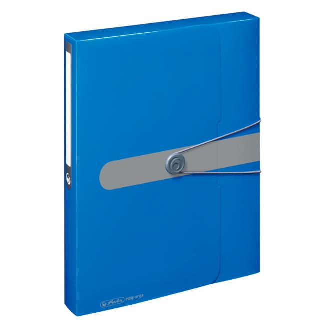 [HL206125] Plastic box with rubber band Herlitz Easy Orga A4 PP blue