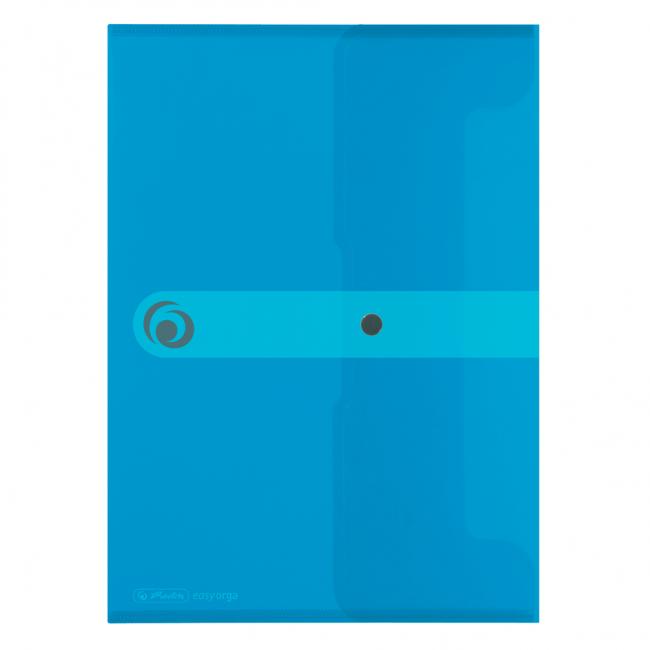 [HL206687] A4 plastic cover with Herlitz Easy Orga transparent blue stud