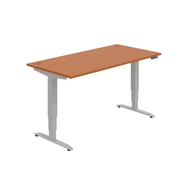 Motion desk, PO, 3S, 160x61-128x80 cm, cherry/grey