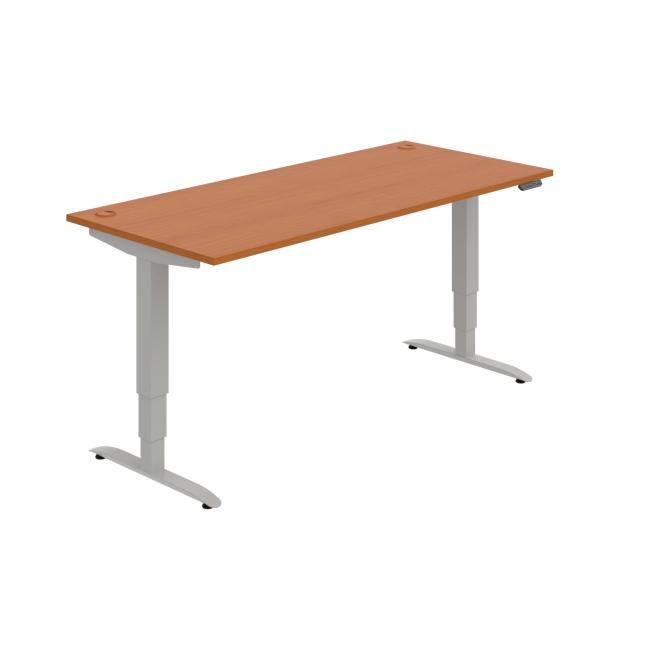 Motion desk, PO, 3S, 180x61 - 128x80 cm, cherry/grey