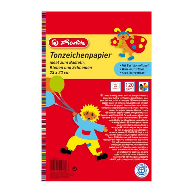 [HL229401] Farebný papier Herlitz 20 listov 33x23cm lep.blok 120g