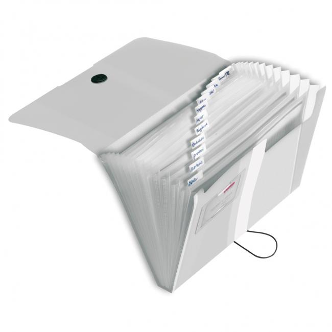 Plastová aktovka s priehradkami Herlitz Easy Orga priehľadná číra