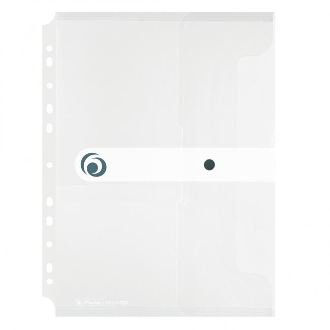 Herlitz Easy Orga transparent clear plastic cover A4 with stud and Europunching