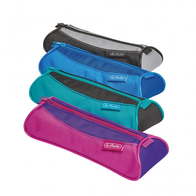 Herlitz triangular case, 21x9x5cm two-tone color mix