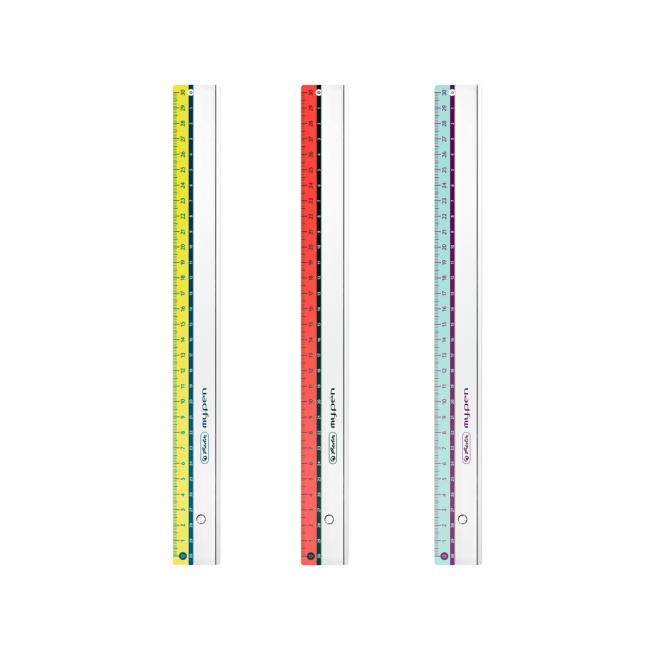 Ruler Herlitz my.pen 30 cm plastic mix of colors