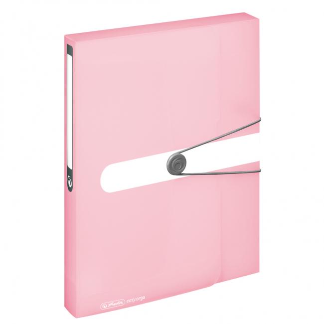 Plastic box with rubber band Herlitz A4 PP rose
