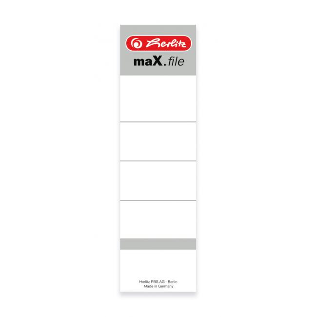 Herlitz slip-on back label 8cm white 10 pcs