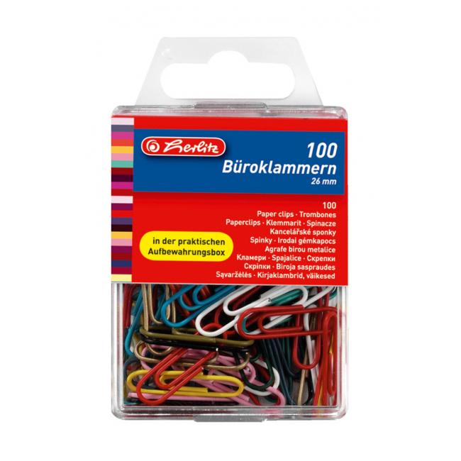 [HL760811] File clips Herlitz 26mm 100 pcs colored