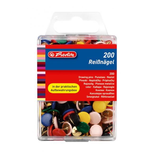 Herlitz colored thumbtacks 200 pcs