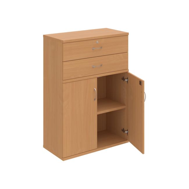 Strong shelf cabinet, lock, 80x115.2x40 cm, beech/beech