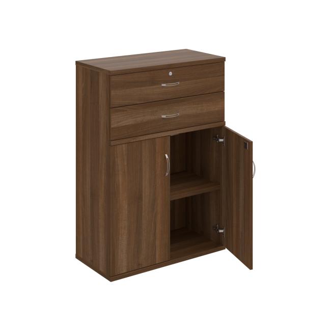 [ON380036] Strong shelf cabinet, lock, 80x115.2x40 cm, walnut/walnut