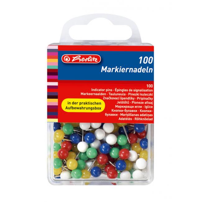 [HL770356] Herlitz pins, mix of colors, 100 pcs