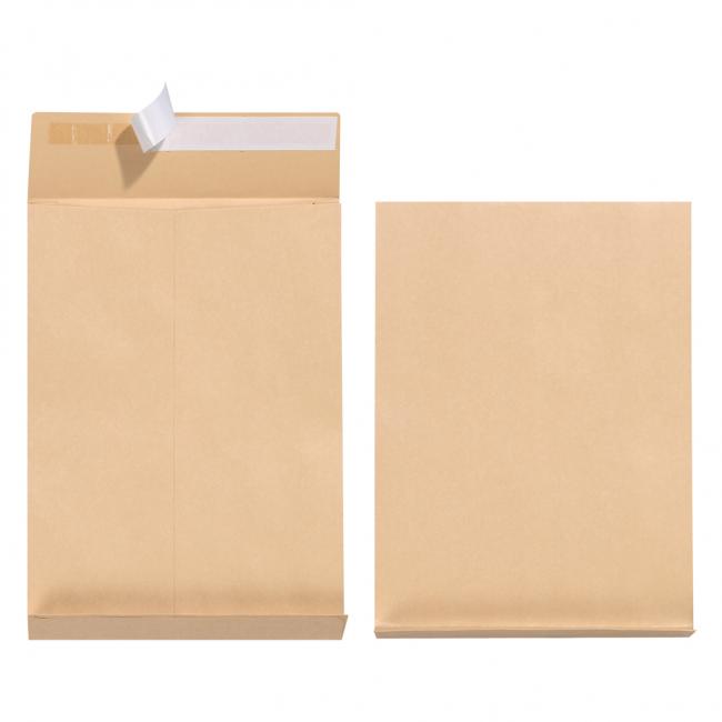 [HL797514] Bag B4 Herlitz with X bottom and tear-off strip 250 x 353 mm 130g brown 5 pcs