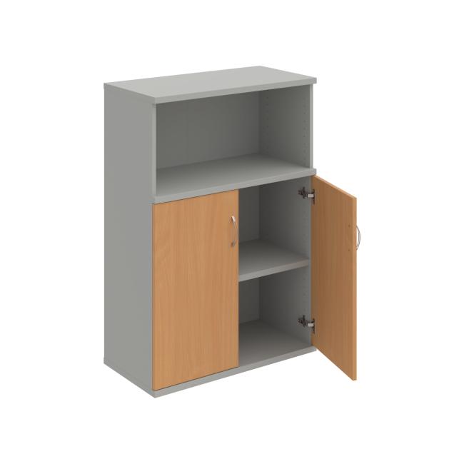 Strong shelf cabinet, 80x115.2x40 cm, beech/grey