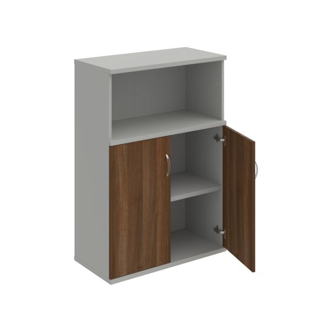 Strong shelf cabinet, 80x115.2x40 cm, walnut/grey
