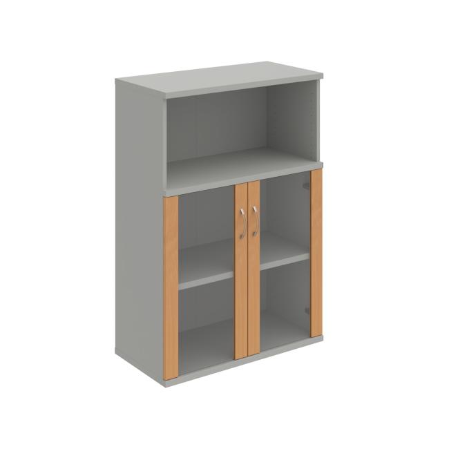 Strong shelf cabinet, 80x115.2x40 cm, beech/grey