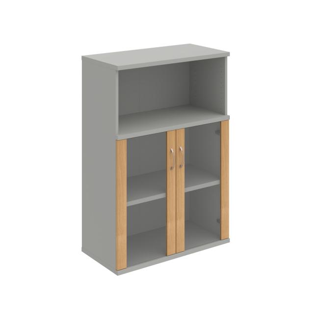 Strong shelf cabinet, 80x115.2x40 cm, oak/grey