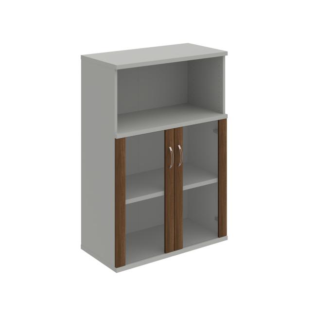 Strong shelf cabinet, 80x115.2x40 cm, walnut/grey