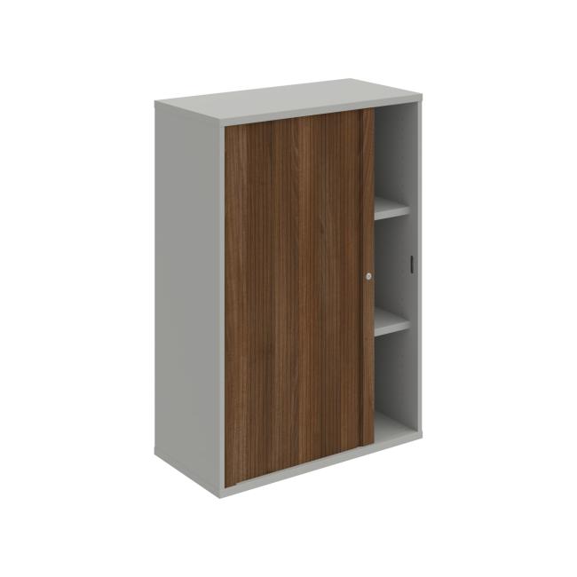 Shelving cabinet Strong L, 80x115.2x40 cm, walnut/grey