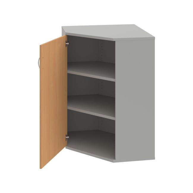 Shelving cabinet Strong L, 80x115.2x40 cm, beech/grey
