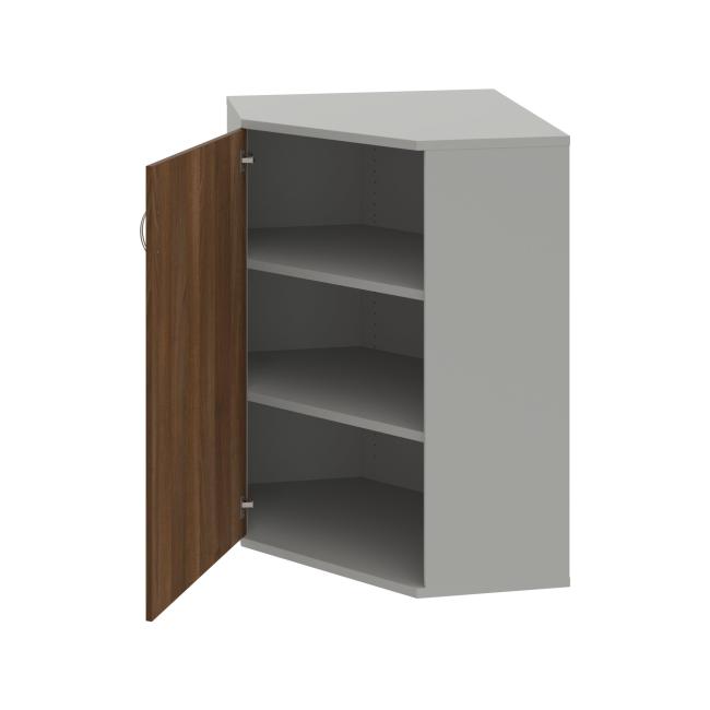Shelving cabinet Strong L, 80x115.2x40 cm, walnut/grey